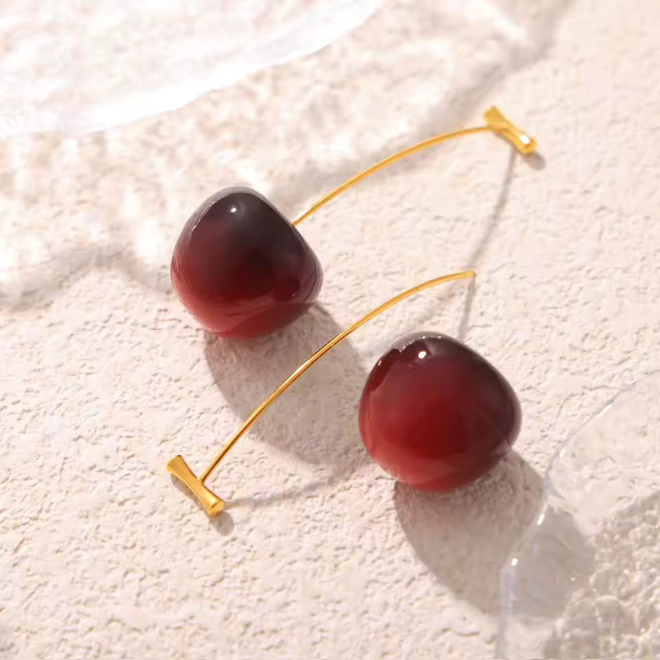 PLUM CHERRY EARRINGS
