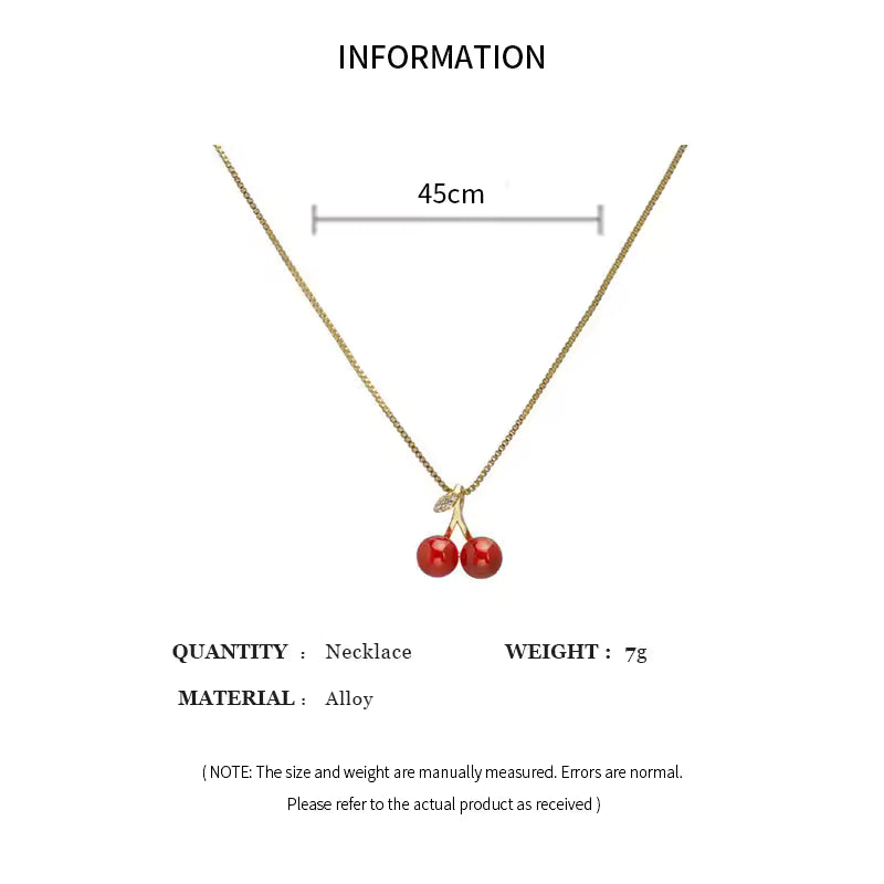 SWEET CHERRY NECKLACE AND EARRINGS