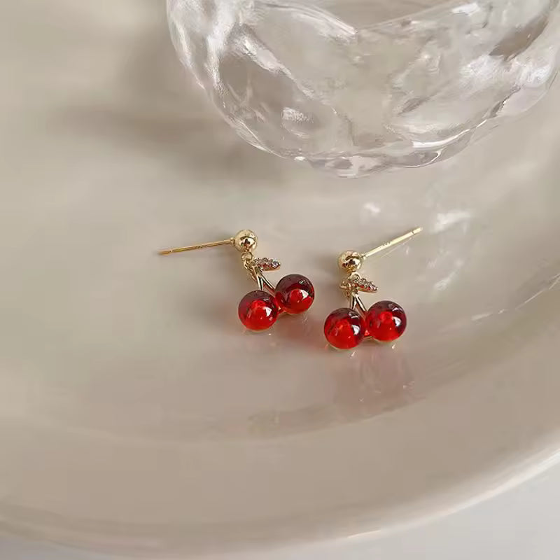 SWEET CHERRY NECKLACE AND EARRINGS
