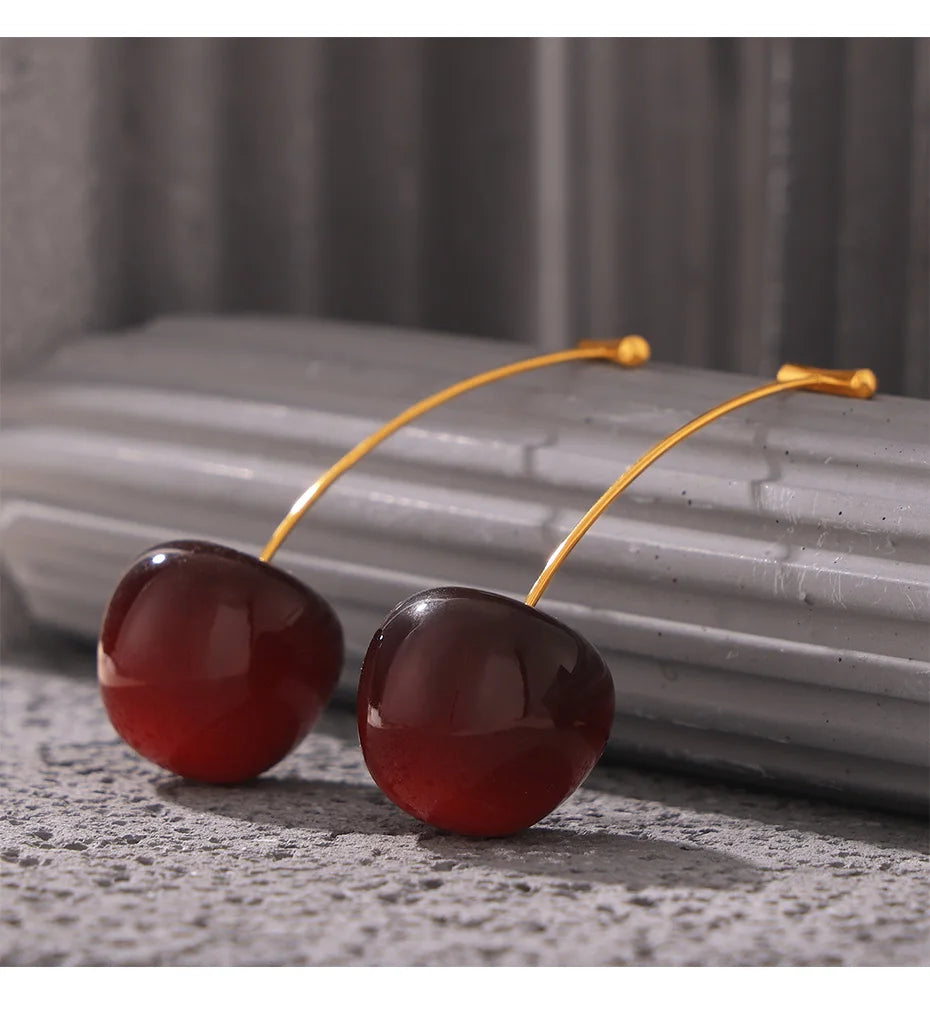 PLUM CHERRY EARRINGS