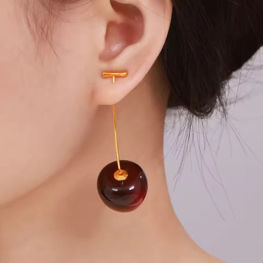 PLUM CHERRY EARRINGS
