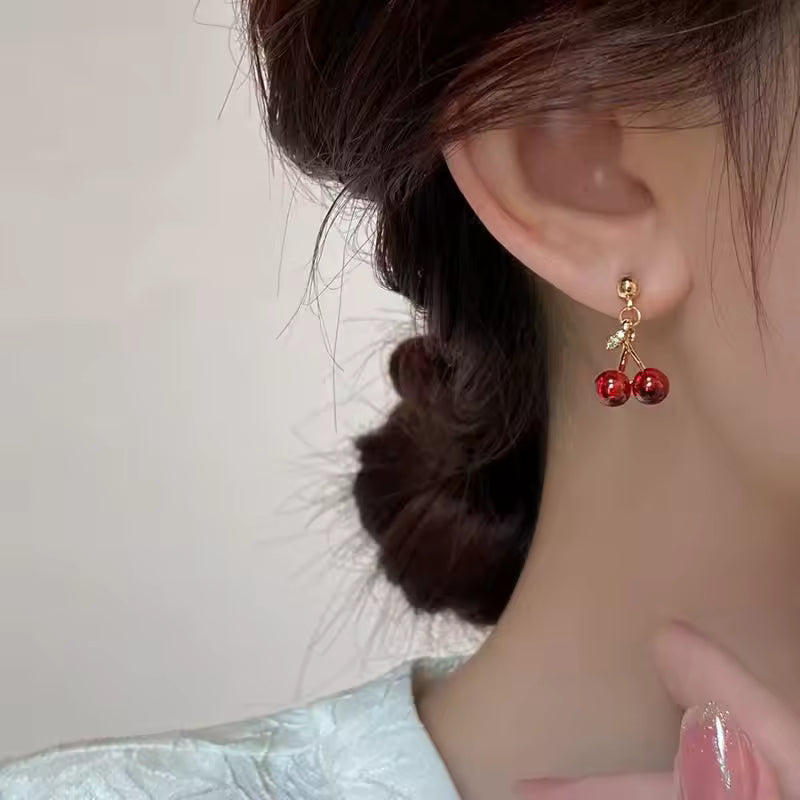 SWEET CHERRY NECKLACE AND EARRINGS